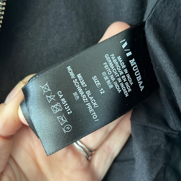 Muubaa Sabik Leather Biker Jacket in Black US 8 100% Sheep Skin - Picture 12 of 17